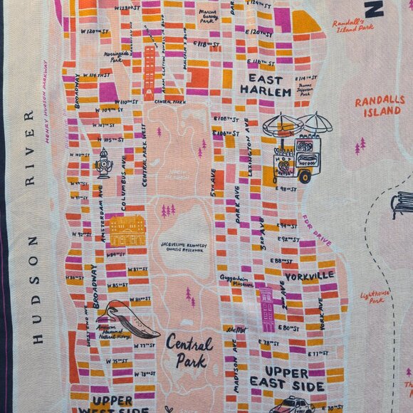 NWT kate spade Map of Manhattan Scarf - Picture 4 of 12